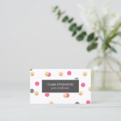 elegantes Küken-Imitat-Goldgrauer rosa Confetti Visitenkarte (Stehend Vorderseite)