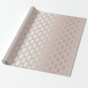 Elegantes Küken-Rosen-Goldpolka-Punkt-Muster-Grau Geschenkpapier