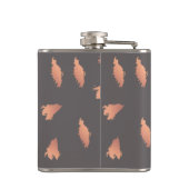 Elegantes Küken-Rosengoldabstraktes Bürstenmuster Flachmann (Rückseite)