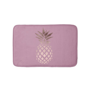 elegantes Kükenraum-Rosen-Goldtropische Ananas Badematte