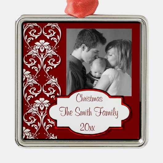 Elegantes kundengerechtes Foto Ornament Aus Metall (Vorne)