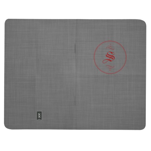 Elegantes kundenspezifisches Monogramm-Vintage Taschennotizbuch (Vorderseite)