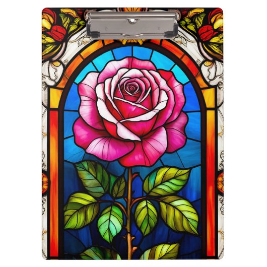 Elegantes Kunstgewerbe einer dynamischen Rose Klemmbrett (Vorderseite)