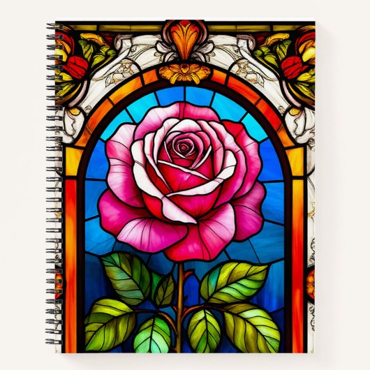 Elegantes Kunstgewerbe einer dynamischen Rose Notizblock (Vorderseite)