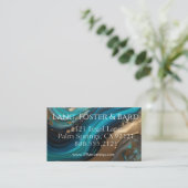 Elegantes, künstlerisches abstraktes, aquamarines  visitenkarte (Stehend Vorderseite)