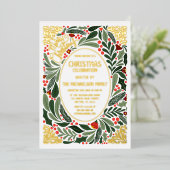 Elegantes Künstlerisches Blumengebäck Weihnachts-P Folieneinladung (Stehend vorne)