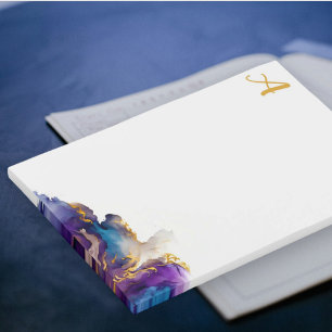Elegantes künstlerisches goldenes Tintenmonogramm Post-it Klebezettel