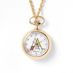 Elegantes, künstlerisches Monogramm. Buchstabe A Armbanduhr