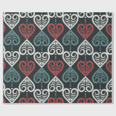 Elegantes künstlerisches, schwarz-weißes Muster Geschenkpapier (Flach)