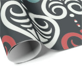 Elegantes künstlerisches, schwarz-weißes Muster Geschenkpapier (Rolleneckpunkt)