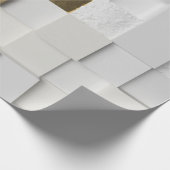 Elegantes Kunstweiß und -gold der Würfelwand 3D Geschenkpapier (Ecke)