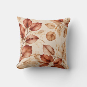 Elegantes Kupfer-Gold-Herbstlaub Botanisches Muste Kissen