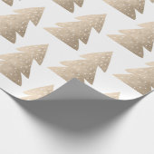Elegantes Kupfer-Rose-goldenes Weihnachtsbaummuste Geschenkpapier (Ecke)