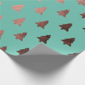 Elegantes Kupfer-Rose-goldenes Weihnachtsbaummuste Geschenkpapier (Ecke)