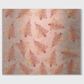 Elegantes Kupfer-Rose-goldenes Weihnachtsbaummuste Geschenkpapier (Flach)