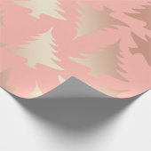 Elegantes Kupfer-Rose-Weihnachtsbaummuster Geschenkpapier (Ecke)
