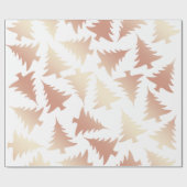 Elegantes Kupfer-Rose-Weihnachtsbaummuster Geschenkpapier (Flach)