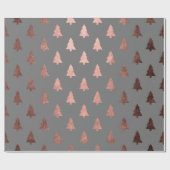 Elegantes Kupfer-Rose-Weihnachtsbaummuster Geschenkpapier (Flach)
