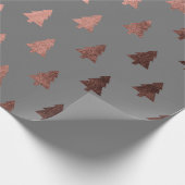 Elegantes Kupfer-Rose-Weihnachtsbaummuster Geschenkpapier (Ecke)