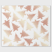 Elegantes Kupfer-Rose-Weihnachtsbaummuster Geschenkpapier (Flach)