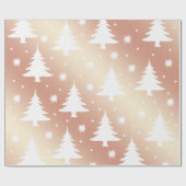 Elegantes Kupfer-Rose-Weihnachtsbaummuster Geschenkpapier (Flach)