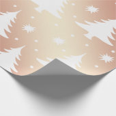 Elegantes Kupfer-Rose-Weihnachtsbaummuster Geschenkpapier (Ecke)