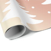 Elegantes Kupfer-Rose-Weihnachtsbaummuster Geschenkpapier (Rolleneckpunkt)