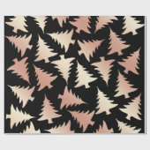 Elegantes Kupfer-Rose-Weihnachtsbaummuster Geschenkpapier (Flach)