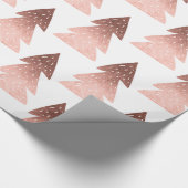 Elegantes Kupfer-Rose-Weihnachtsbaummuster Geschenkpapier (Ecke)