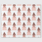 Elegantes Kupfer-Rose-Weihnachtsbaummuster Geschenkpapier (Flach)