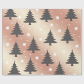 Elegantes Kupfer-Rose-Weihnachtsbaummuster Geschenkpapier (Flach)