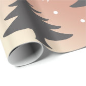 Elegantes Kupfer-Rose-Weihnachtsbaummuster Geschenkpapier (Rolleneckpunkt)