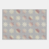 Elegantes Kupfer-Rose-Weihnachtsmuster Geschenkpapier Set (Vorderseite)