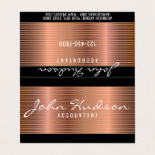 Elegantes Kupfer-Schrift-Moderne-Design 3,5x2 Visitenkarten (Außenseite Aufgefaltet)