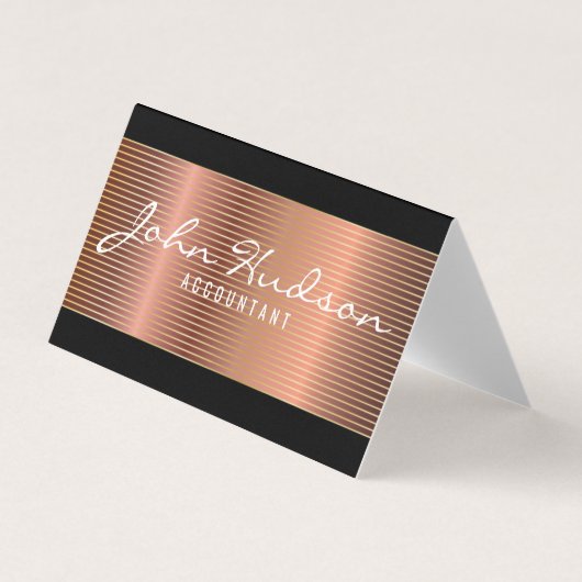 Elegantes Kupfer-Schrift-Moderne-Design 3,5x2 Visitenkarten (Vorderseite)