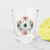 Elegantes Kupfer Türkis Schnapsglas (Vorderseite)
