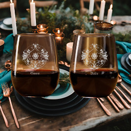 Elegantes Kupfer Türkis Stielloses Weinglas