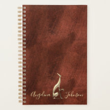 Elegantes Kupfer- und Gold Greyhound Dog Monogramm