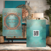 Elegantes Kupfer und Türkis Save the Date