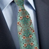 Elegantes Kupfer- und Türkismuster Krawatte