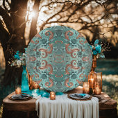 Elegantes Kupfer- und Türkismuster Pappteller