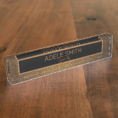 Elegantes Kupfergold-Glitzer Namensplakette (Seite)