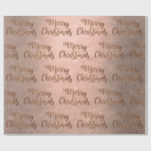 Elegantes Kupfergold Merry-Weihnachtsmuster Rose Geschenkpapier (Flach)