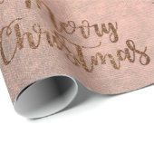 Elegantes Kupfergold Merry-Weihnachtsmuster Rose Geschenkpapier (Rolleneckpunkt)