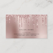 Elegantes Kupfergold-Rose-Glitzer-Tropfen-Haarstyl Visitenkarte (Rückseite)