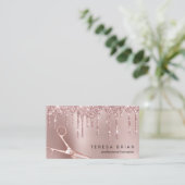 Elegantes Kupfergold-Rose-Glitzer-Tropfen-Haarstyl Visitenkarte (Stehend Vorderseite)
