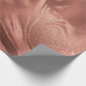 Elegantes Kupfergold Weihnachtsmarmor Rose Geschenkpapier (Ecke)