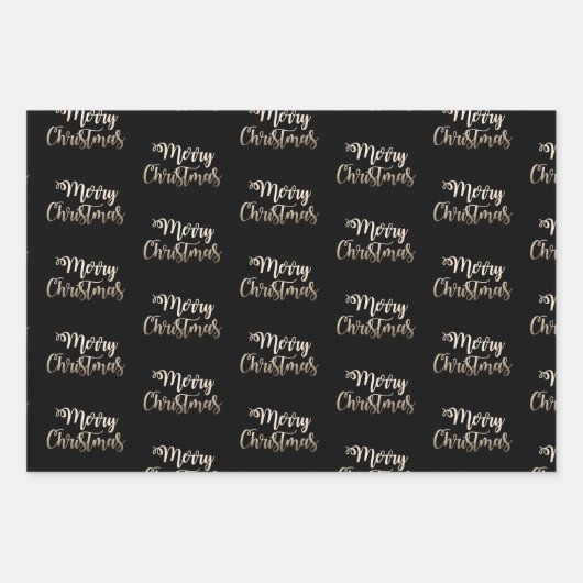 Elegantes Kupfergold Weihnachtsmuster Geschenkpapier Set (Vorderseite 3)