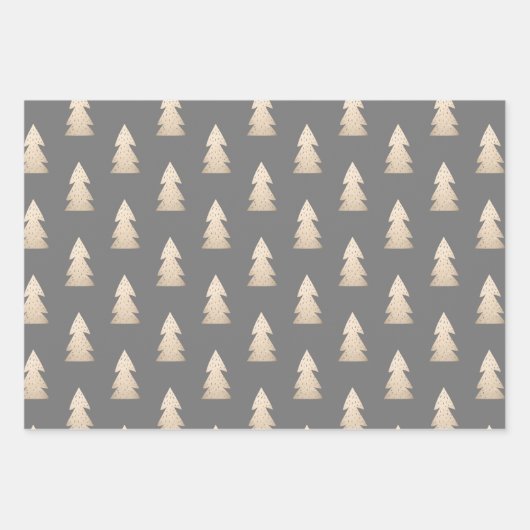 Elegantes Kupfergold Weihnachtsmuster Geschenkpapier Set (Vorderseite 2)