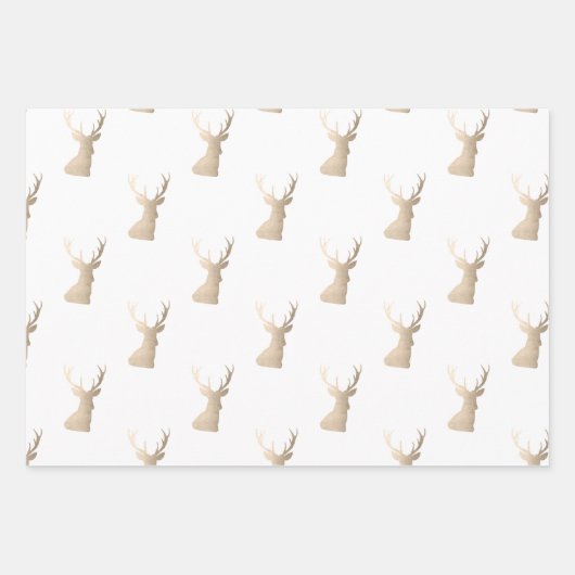 Elegantes Kupfergold Weihnachtsmuster Geschenkpapier Set (Vorderseite)